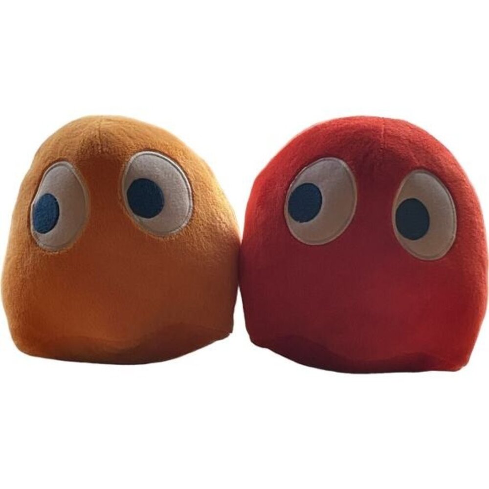 Pac-Man Blinky & Clyde Plush Set 7" Ghosts By Toy Factory